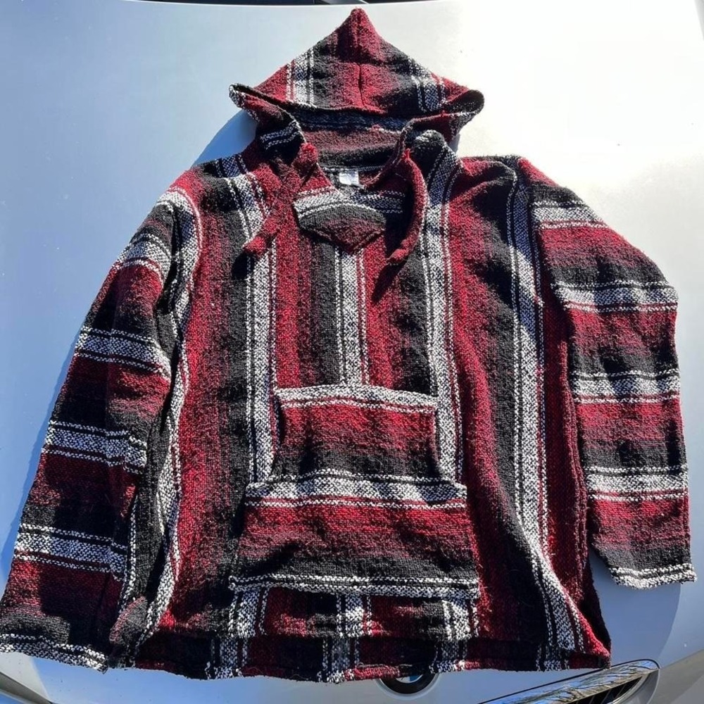Burgundy Y2K poncho